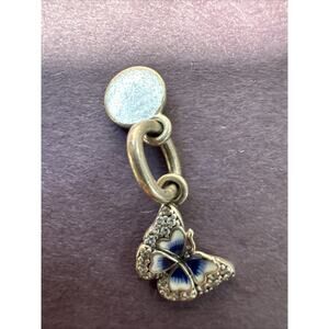 Authentic Pandora Charm - Blue Butterfly Double Dangle - 925 Silver
